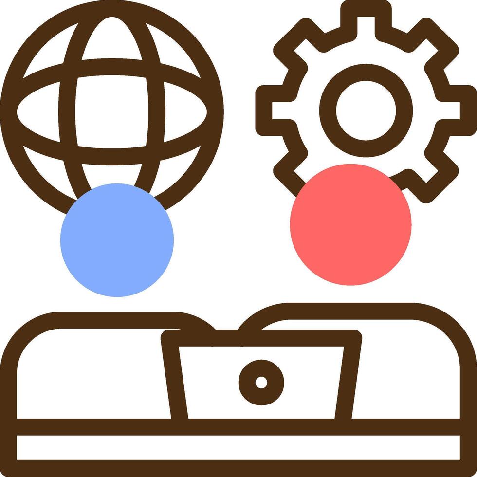 Remote work communication Color Filled Icon vector