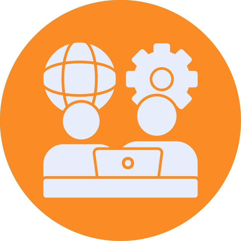 Remote work communication Glyph Circle Icon vector