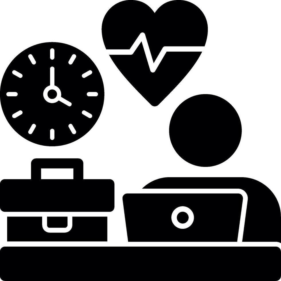 Remote work wellness Glyph Icon vector