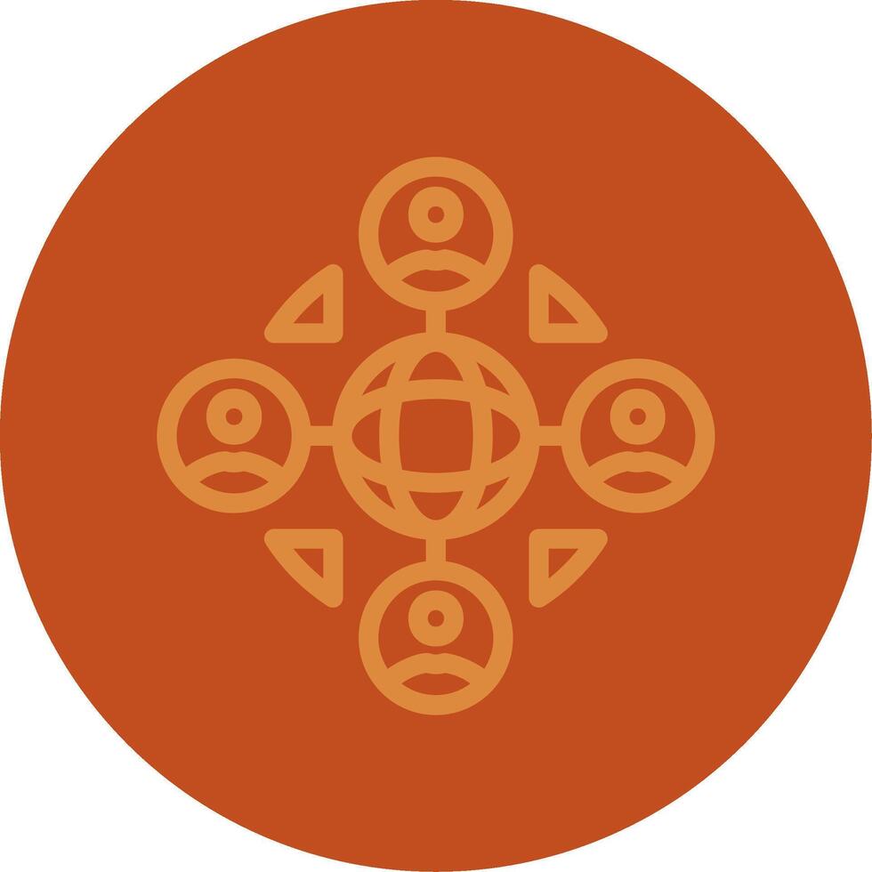 Remote work networking Line Multi color Icon vector