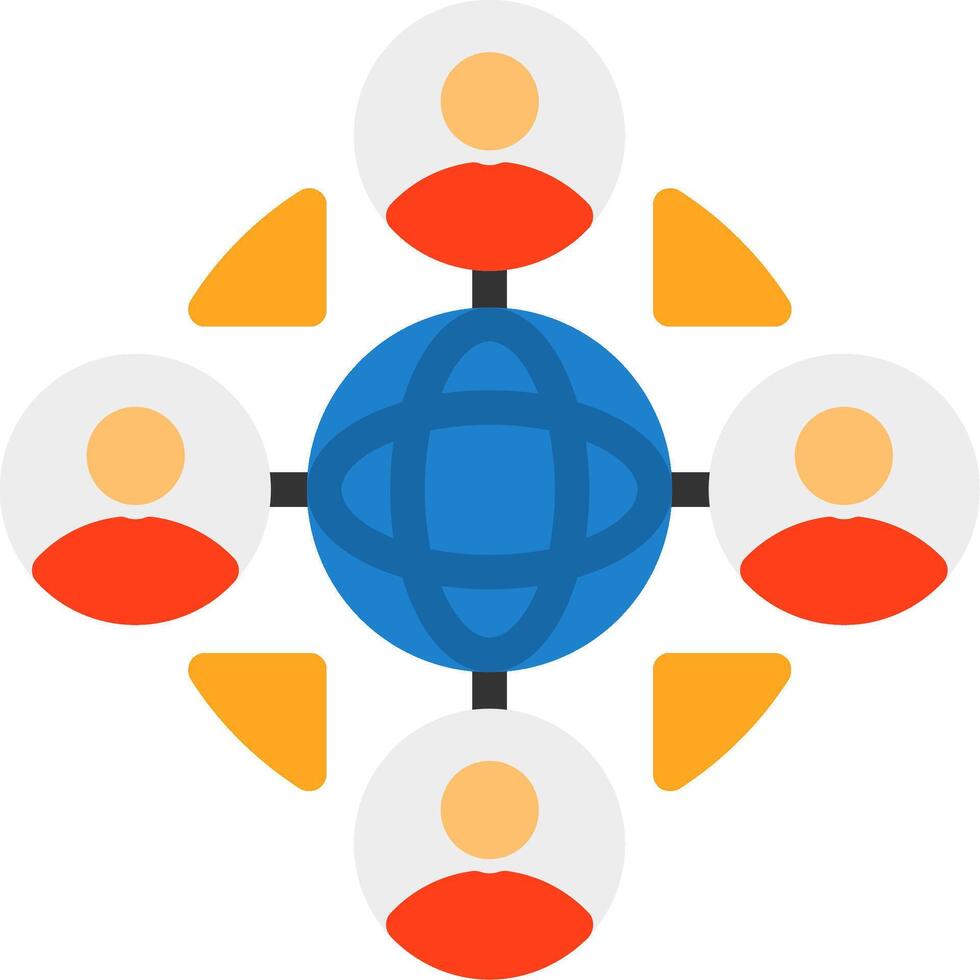 Remote work networking Flat Icon vector