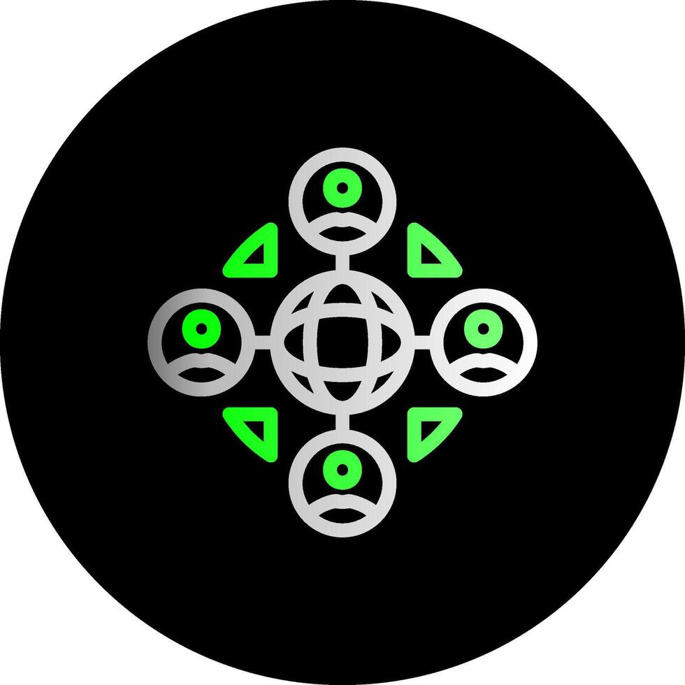 Remote work networking Dual Gradient Circle Icon vector