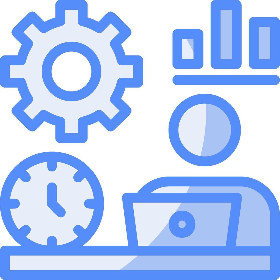 Remote work efficiency Line Filled Blue Icon vector