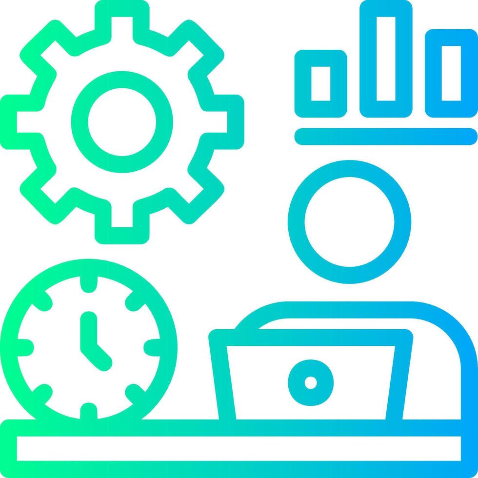 Remote work efficiency Linear Gradient Icon vector