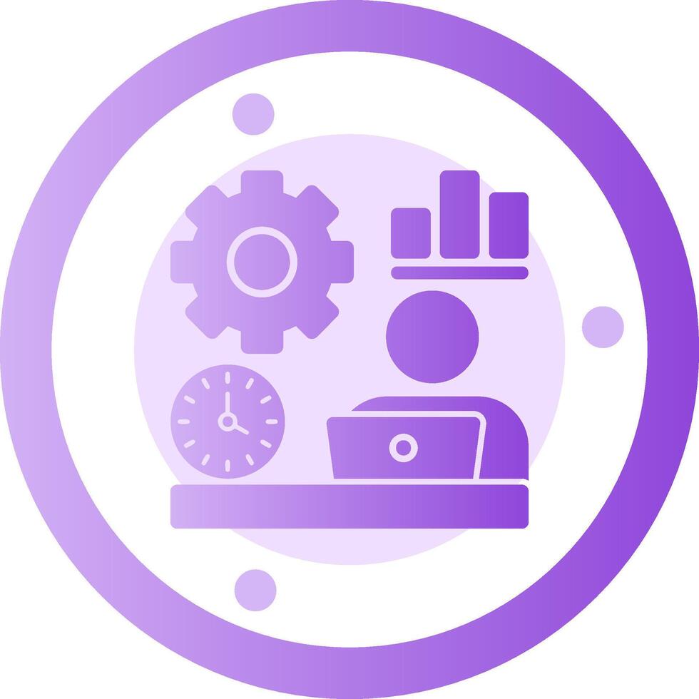 Remote work efficiency Glyph Gradient Icon vector