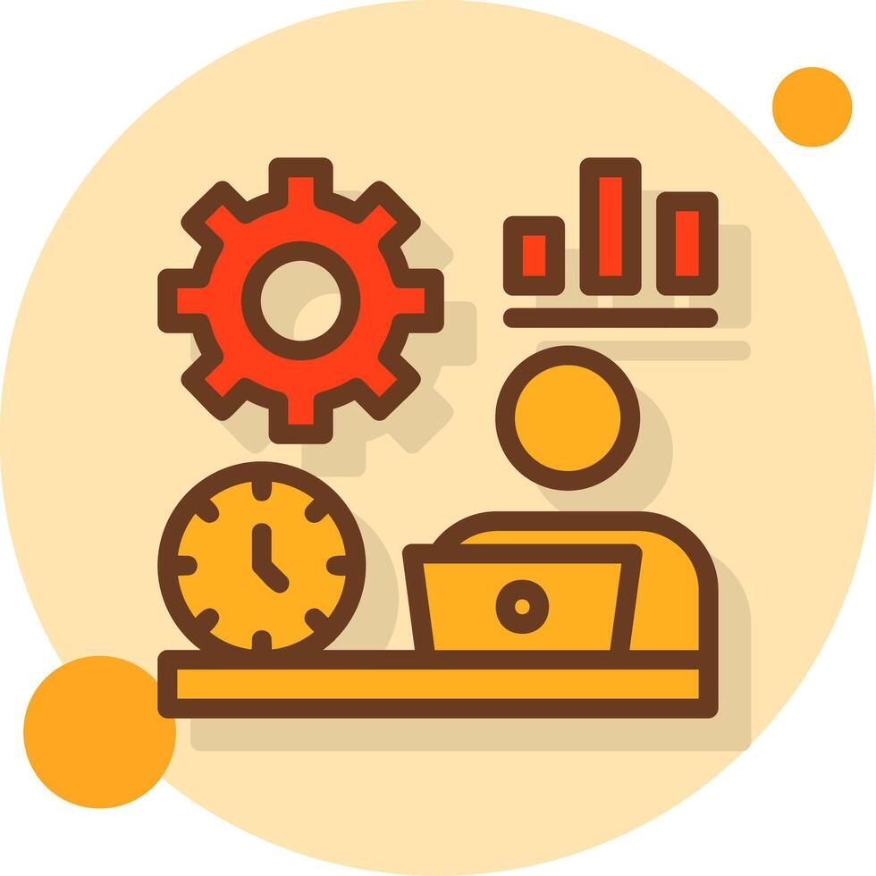 Remote work efficiency Filled Shadow Circle Icon vector