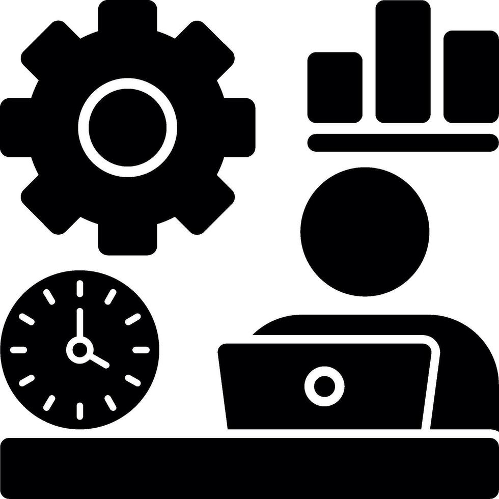 Remote work efficiency Glyph Icon vector