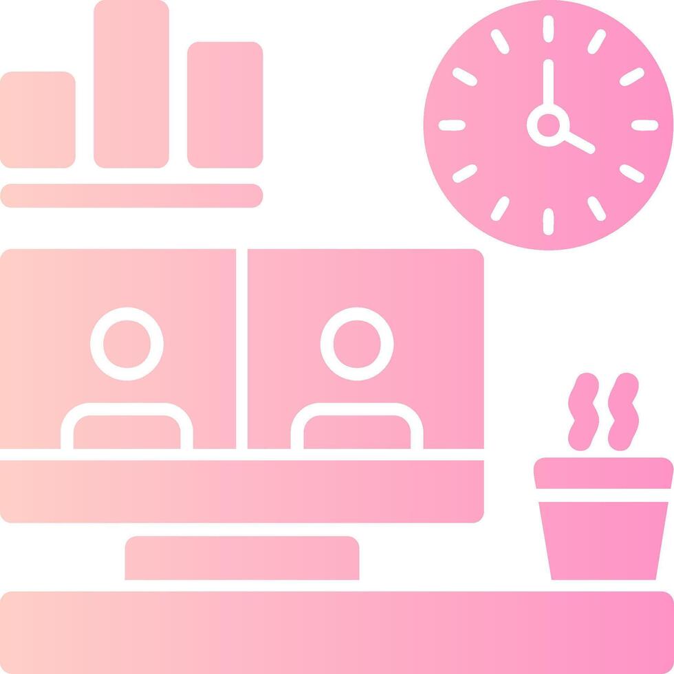 Remote work environment Solid Multi Gradient Icon vector