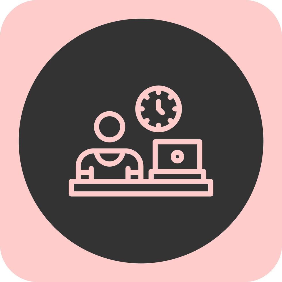 Remote work attire Linear Round Icon vector