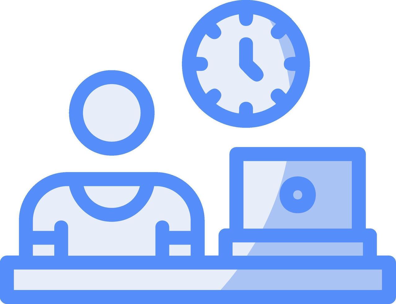 Remote work attire Line Filled Blue Icon vector