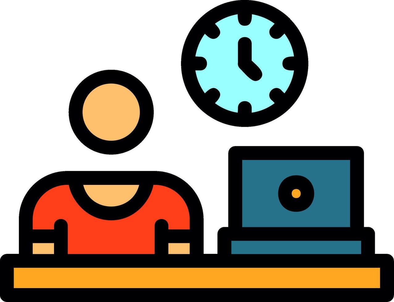 Remote work attire Line Filled Icon vector