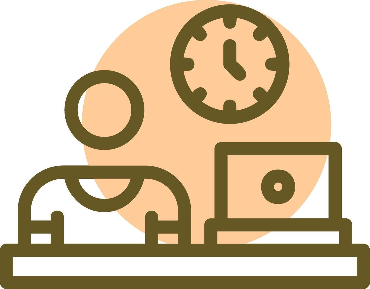 Remote work attire Linear Circle Icon vector