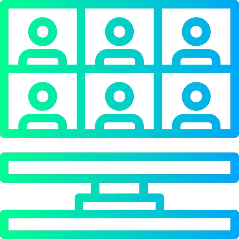 Remote work meetings Linear Gradient Icon vector