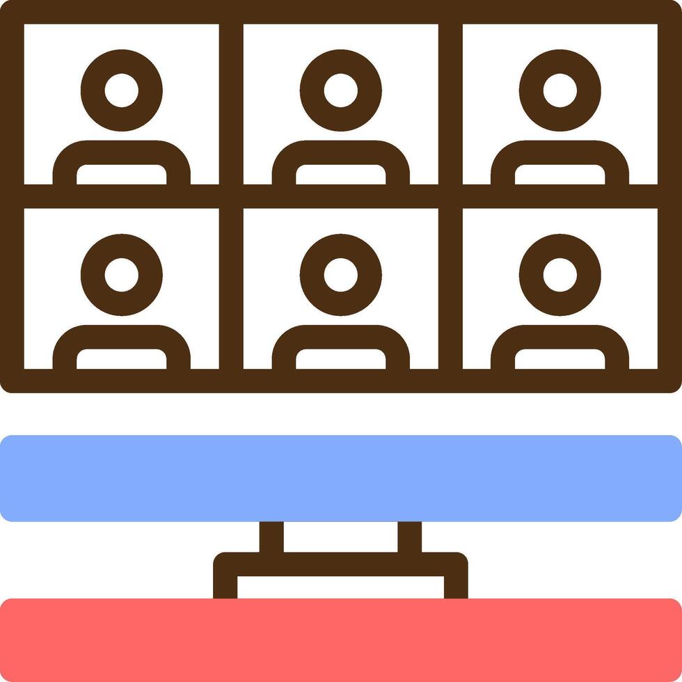 Remote work meetings Color Filled Icon vector