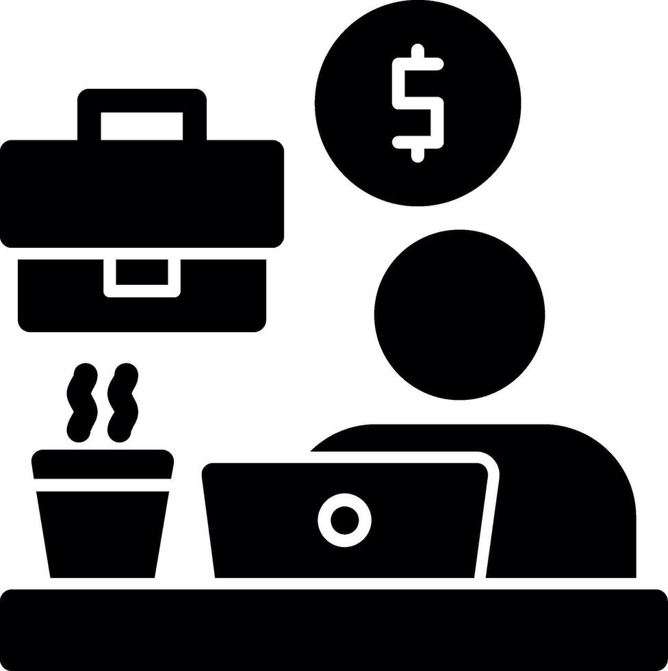 Remote work benefits Glyph Icon vector
