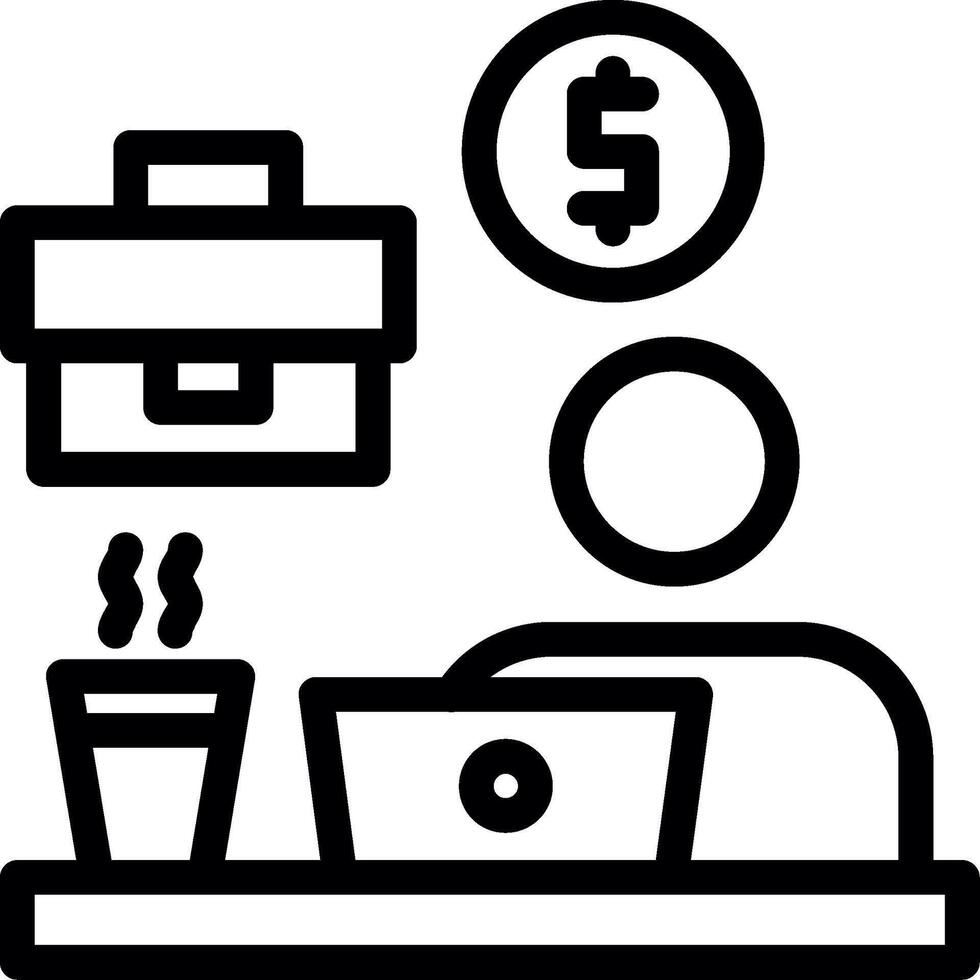Remote work benefits Line Icon vector