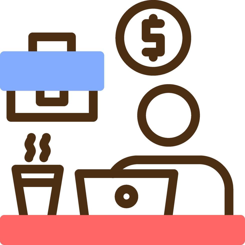 Remote work benefits Color Filled Icon vector