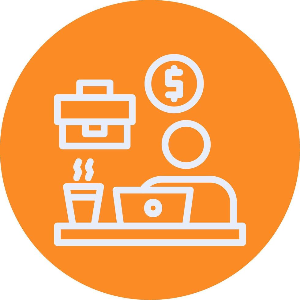 Remote work benefits Outline Circle Icon vector
