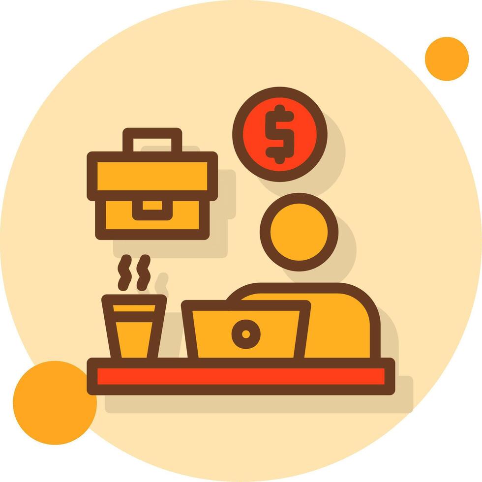 Remote work benefits Filled Shadow Circle Icon vector