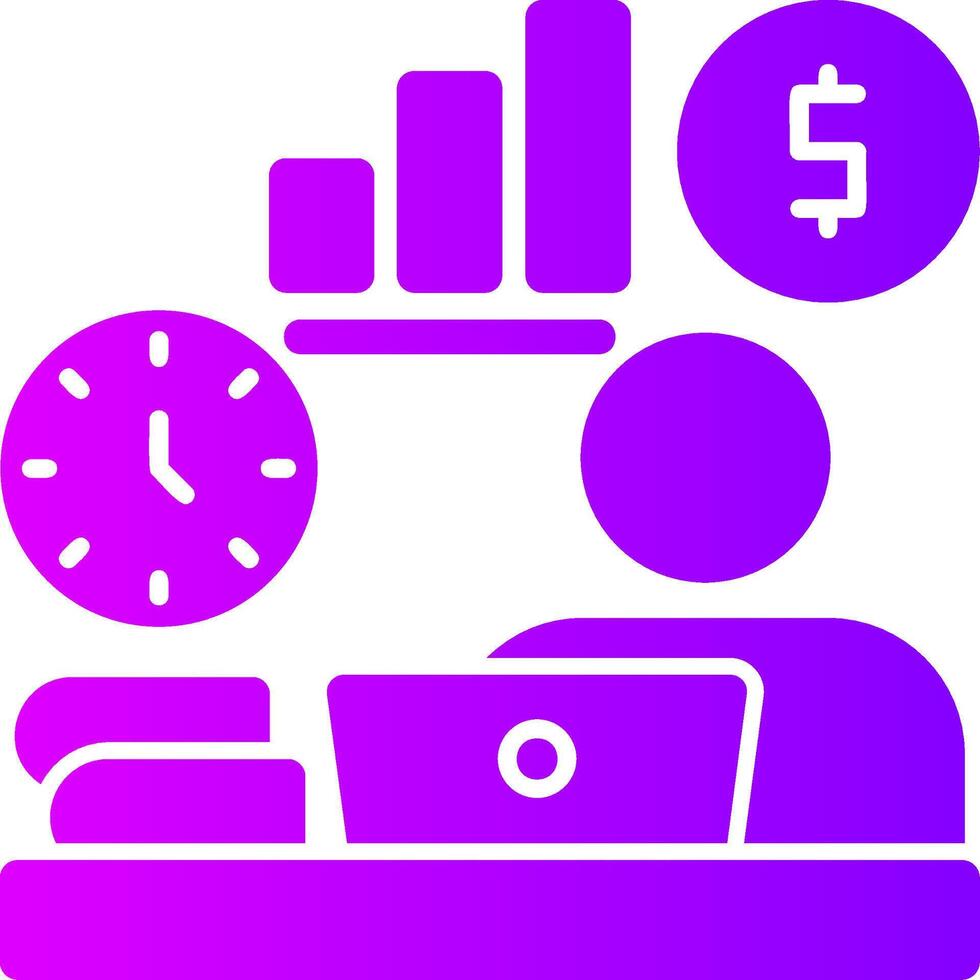 Remote work opportunities Solid Multi Gradient Icon vector