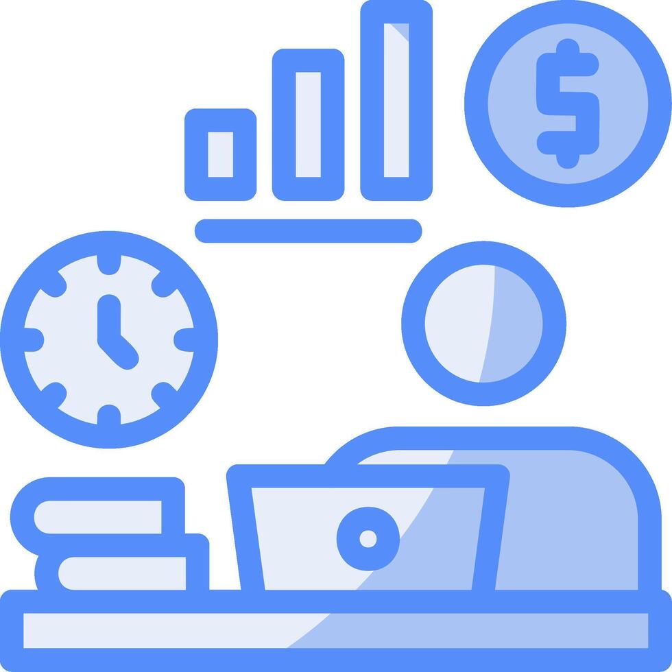 Remote work opportunities Line Filled Blue Icon vector