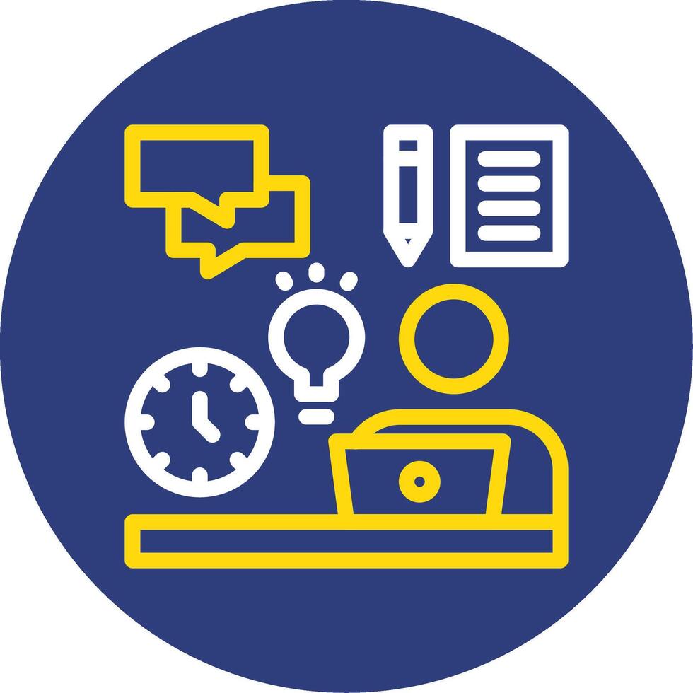 Remote work skills Dual Line Circle Icon vector