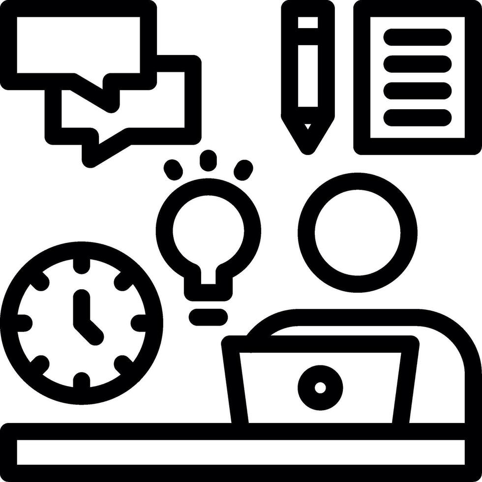 Remote work skills Line Icon vector