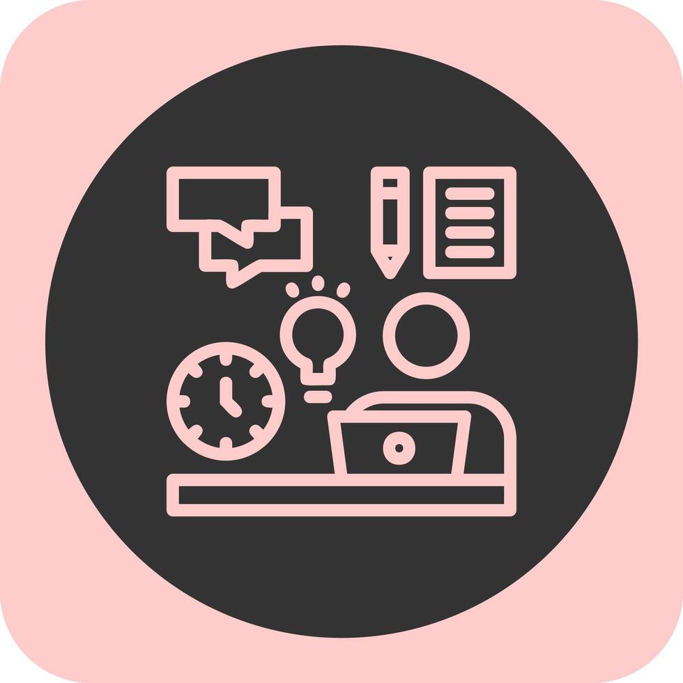 Remote work skills Linear Round Icon vector