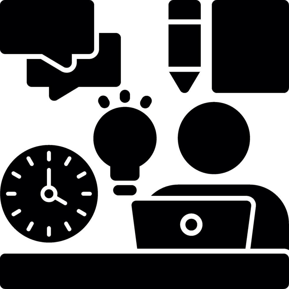 Remote work skills Glyph Icon vector