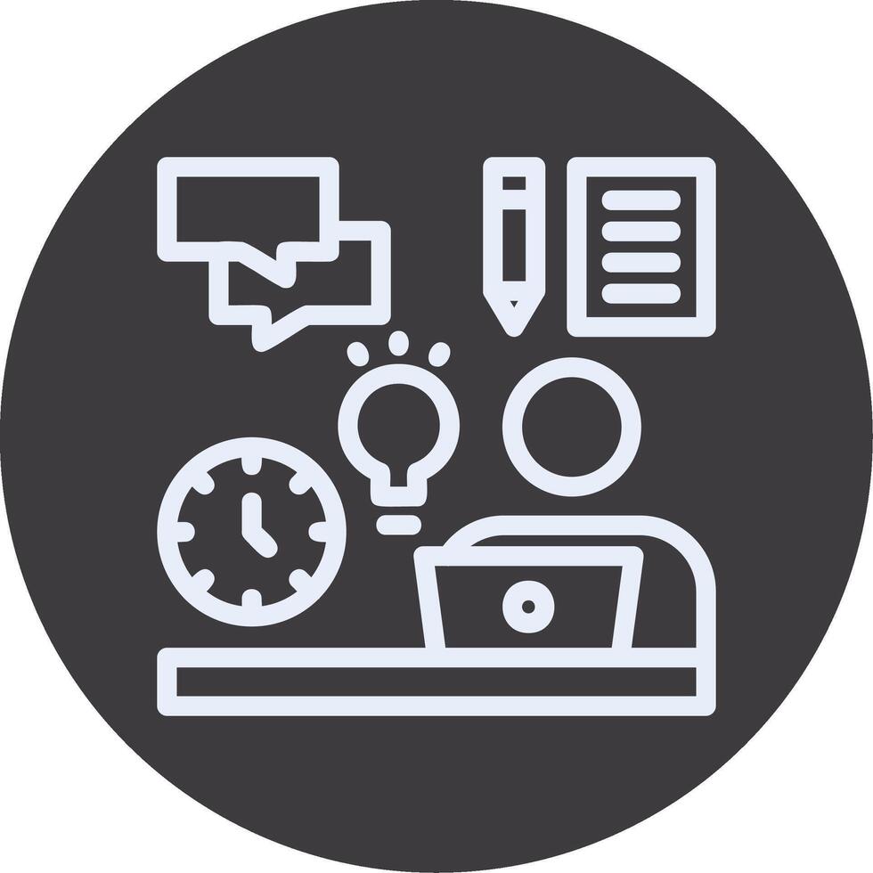 Remote work skills Outline Circle Icon vector