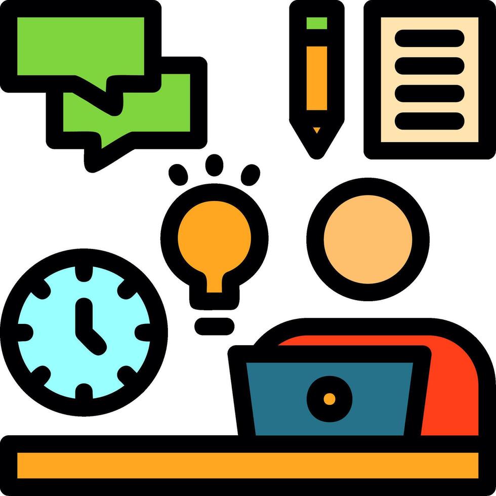Remote work skills Line Filled Icon vector