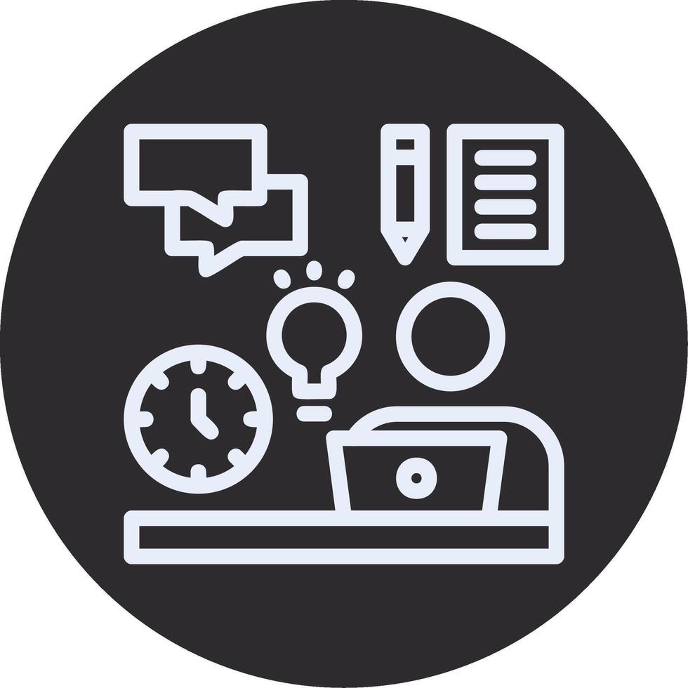 Remote work skills Inverted Icon vector