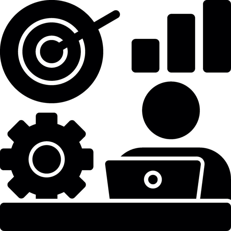 Remote work goals Glyph Icon vector