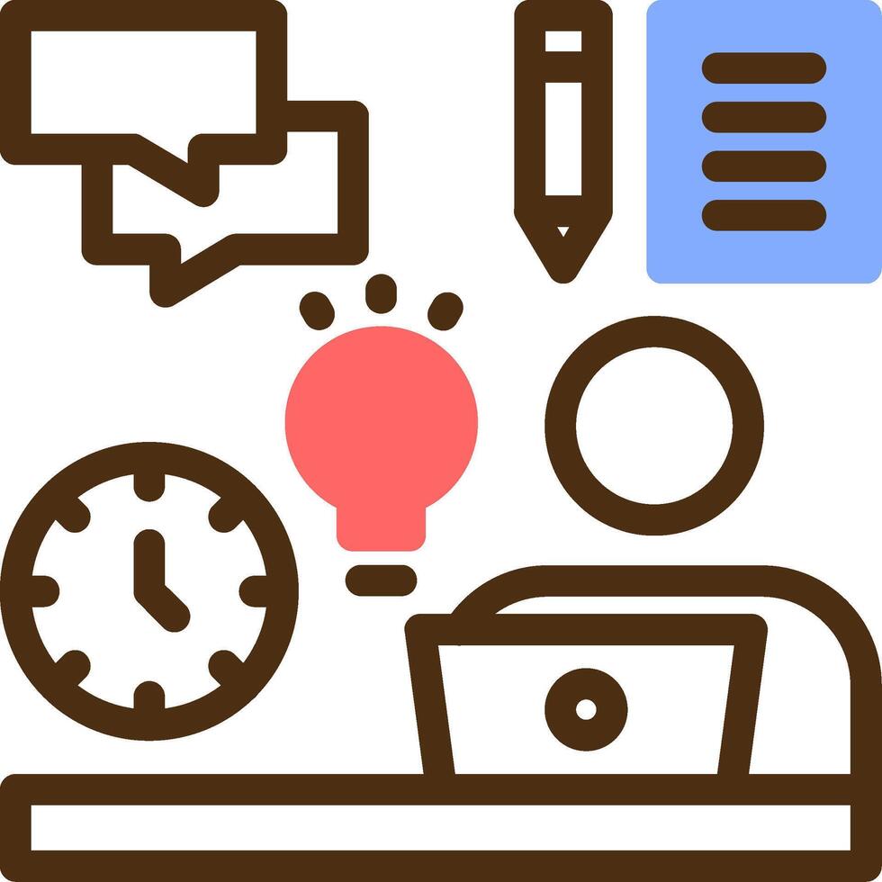 Remote work skills Color Filled Icon vector