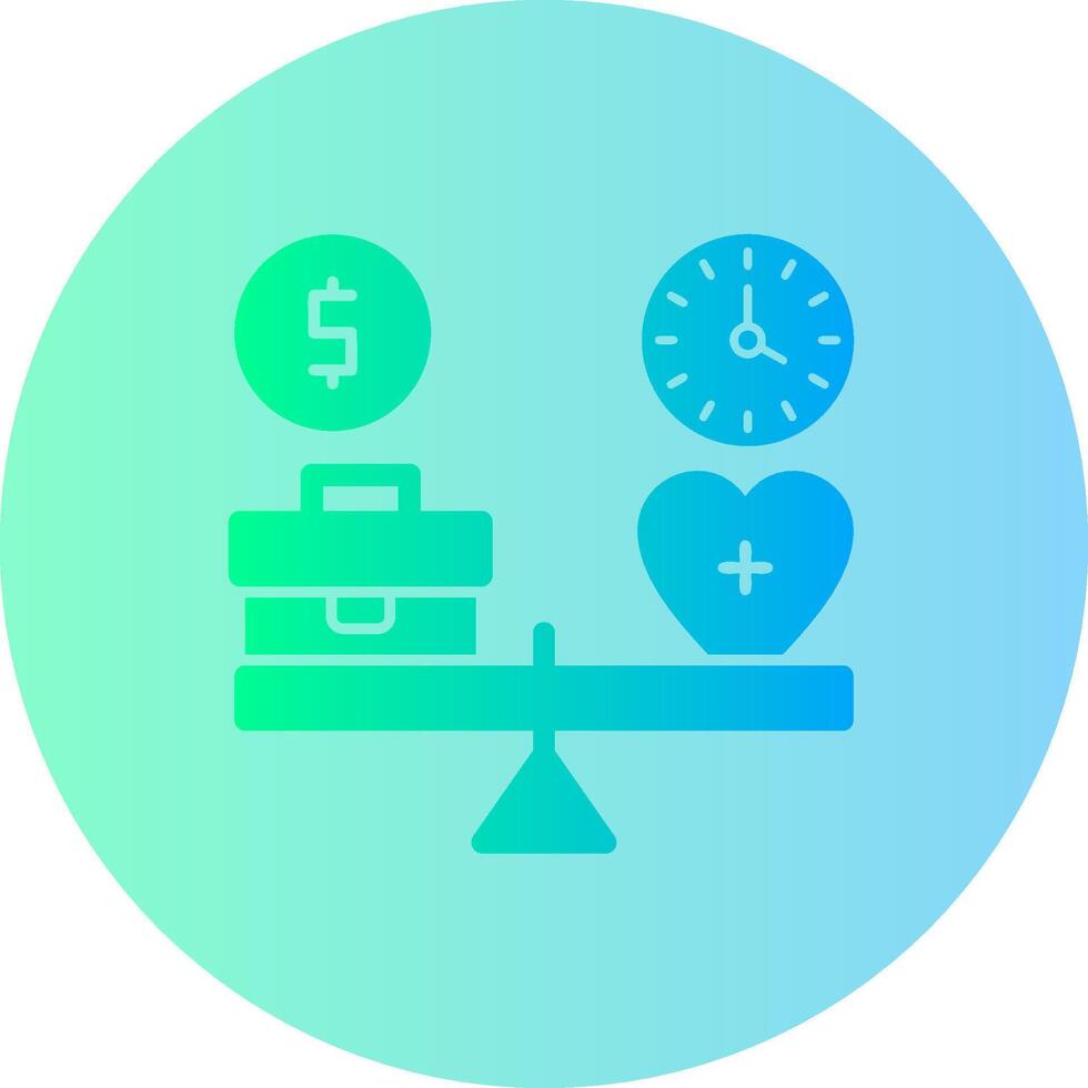 Remote work balance Gradient Circle Icon vector