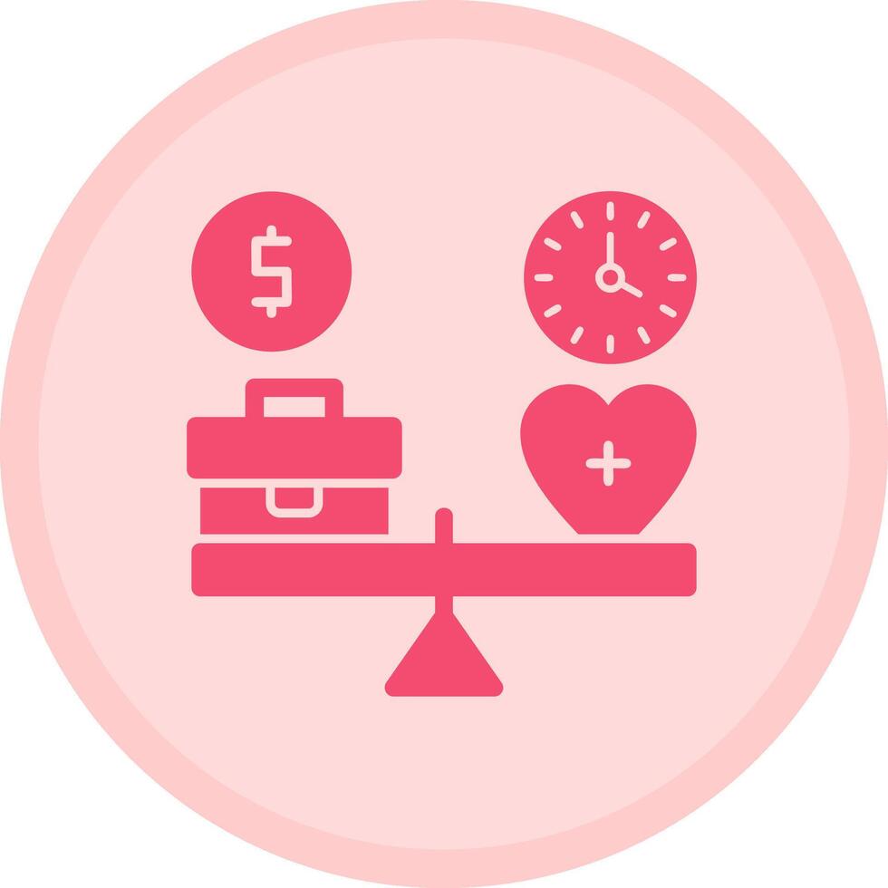 Remote work balance Multicolor Circle Icon vector