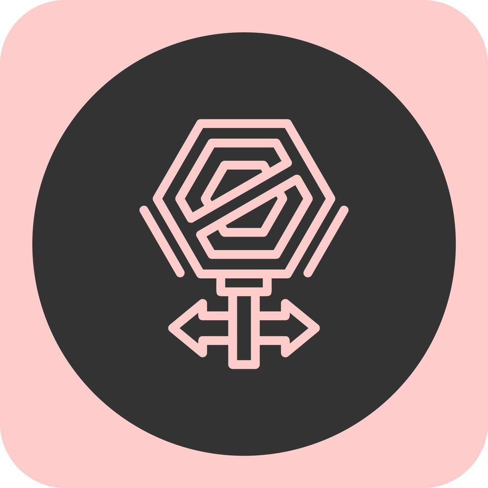 No stopping Linear Round Icon vector