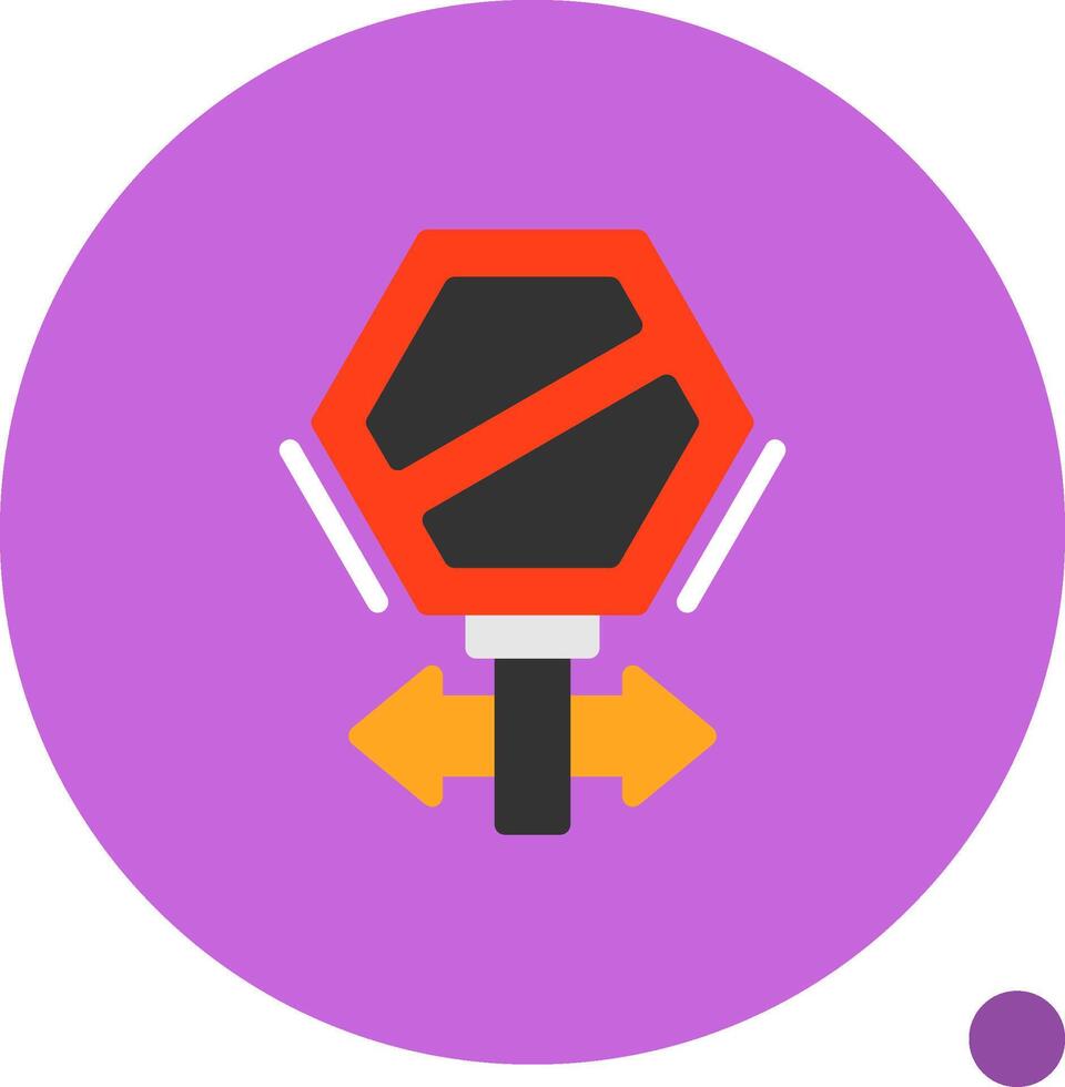 No stopping Flat Shadow Icon vector