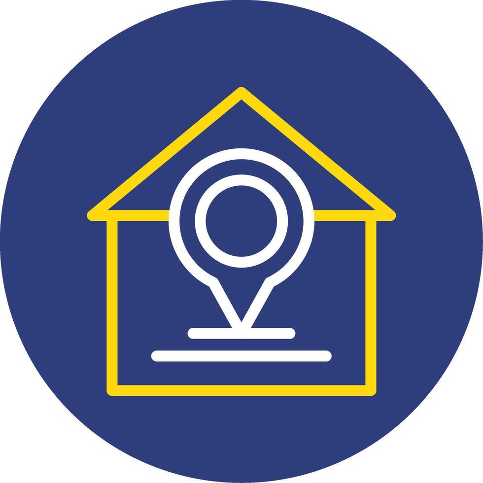 Home Dual Line Circle Icon vector