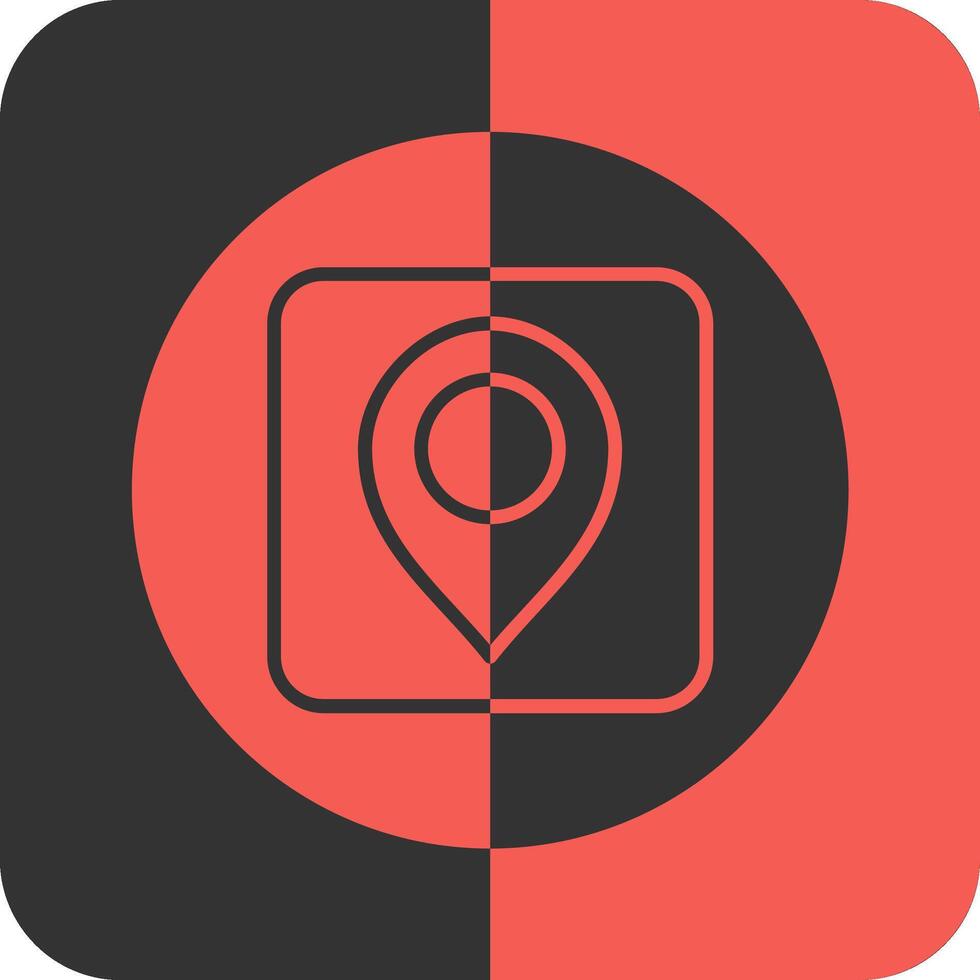 Pin Red Inverse Icon vector