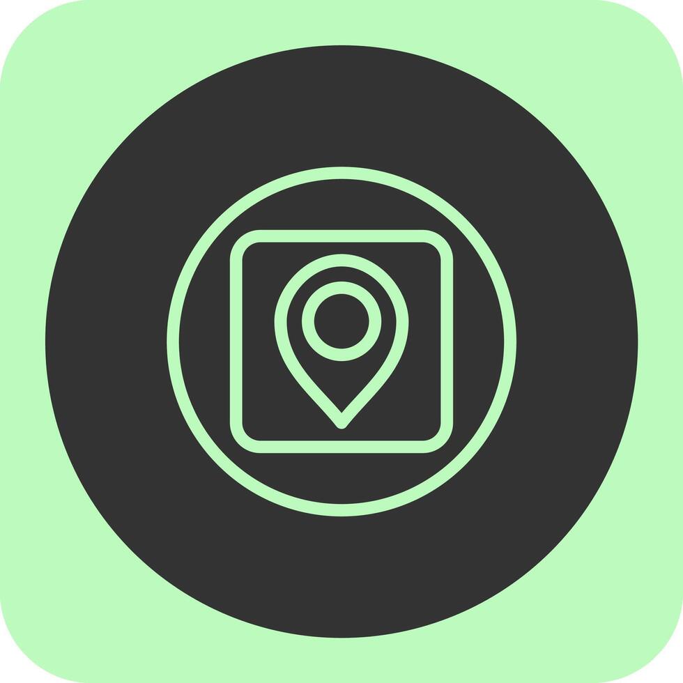 Pin Linear Round Icon vector