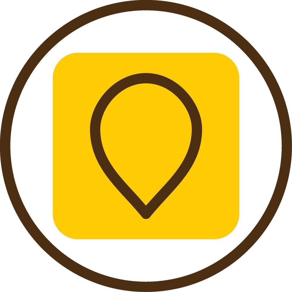 Pin Yellow Lieanr Circle Icon vector