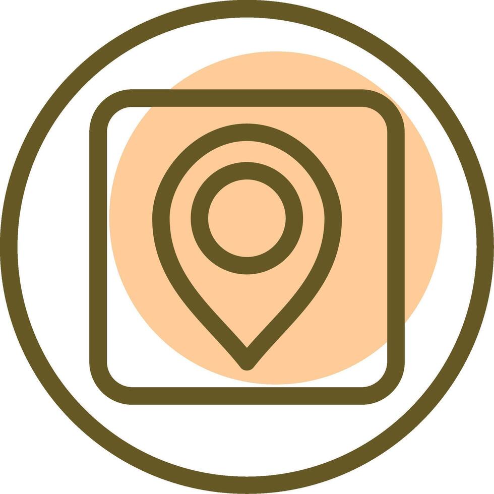 Pin Linear Circle Icon vector