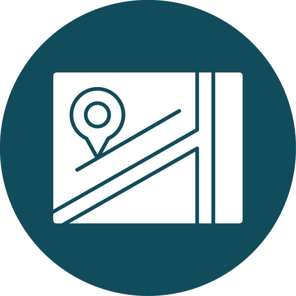 Map Glyph Circle Icon vector
