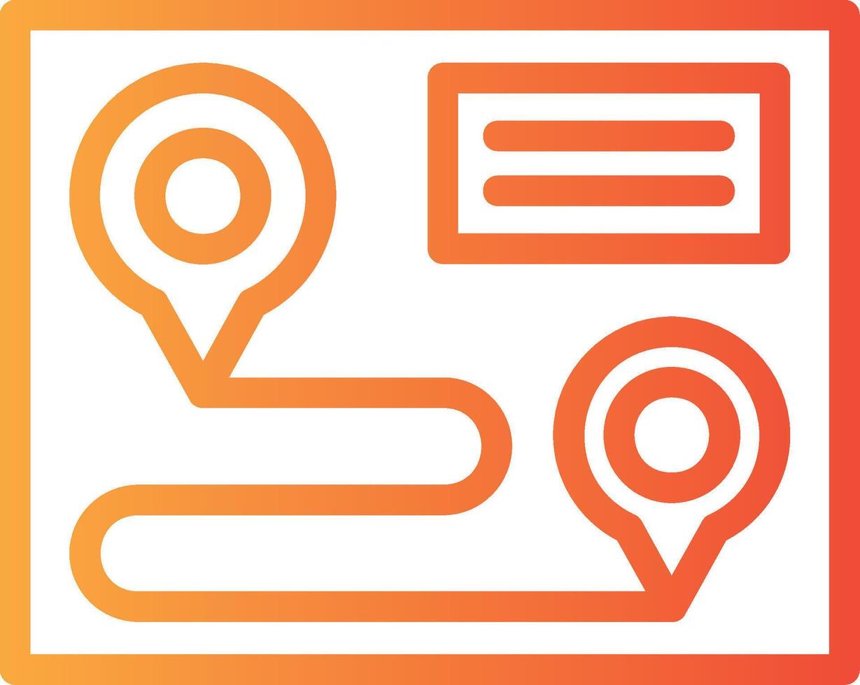 GPS Linear Gradient Icon vector