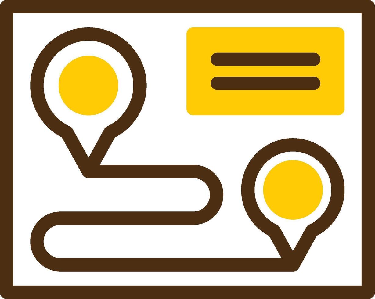 GPS Yellow Lieanr Circle Icon vector