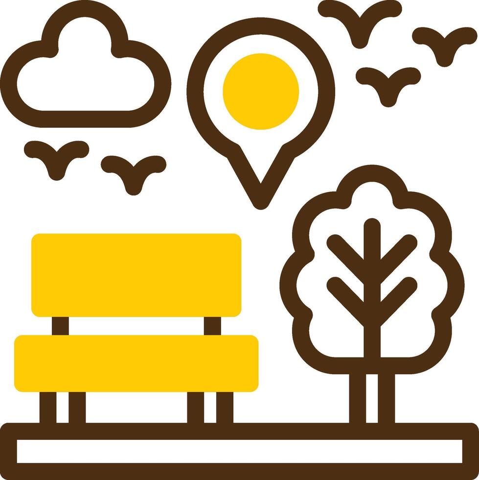 Park Yellow Lieanr Circle Icon vector