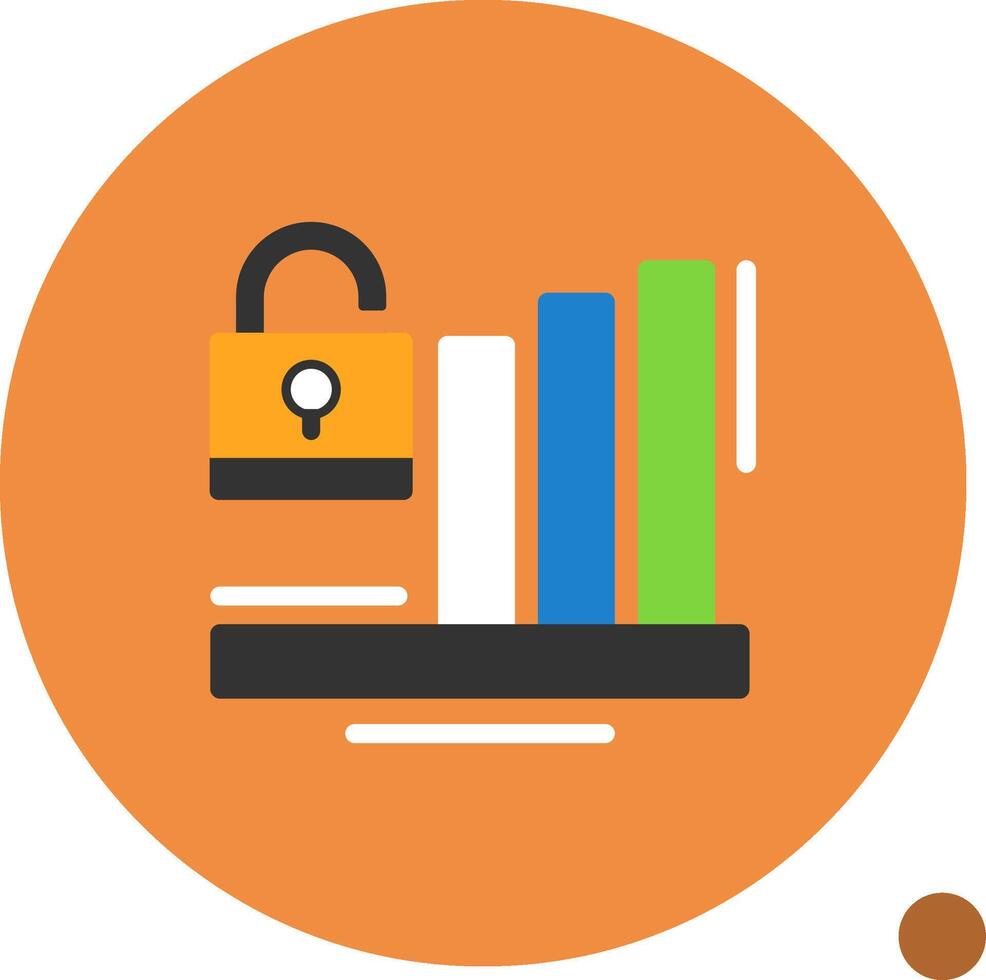 Unlock Flat Shadow Icon vector