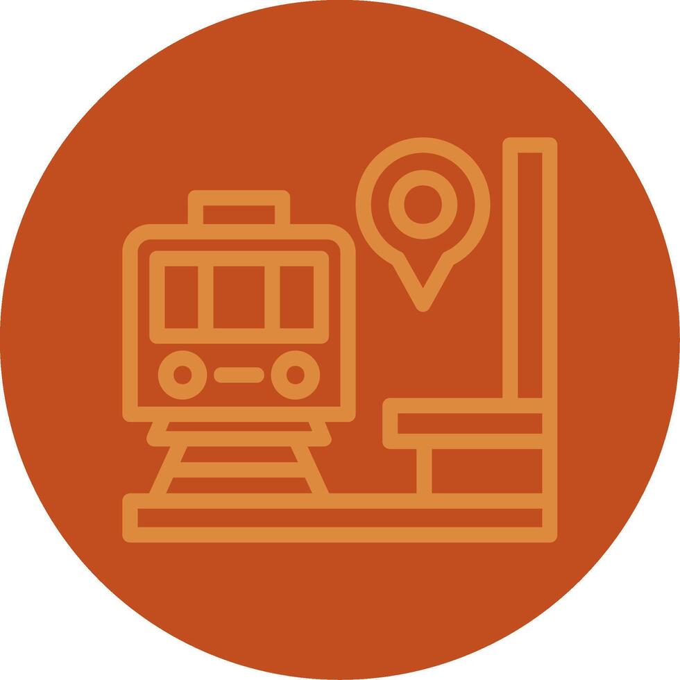 Train Station Line Multi color Icon vector