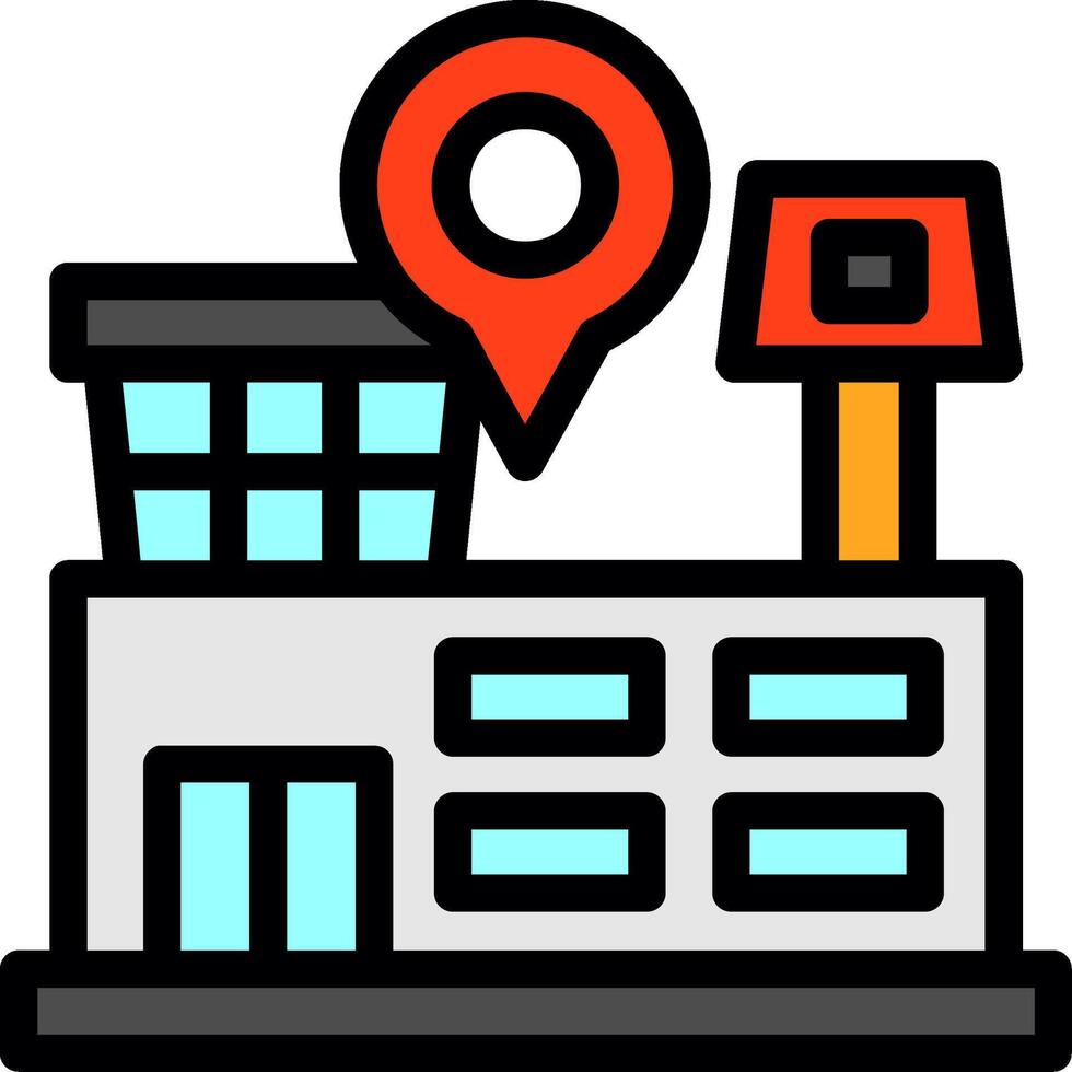 Airport Line Filled Icon vector